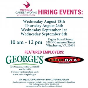 georges hiring event flyer